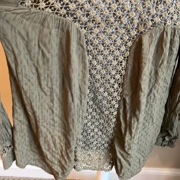 Free People Olive Button Down Shirt - Picture 6 of 10